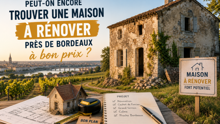 Maison à rénover près de Bordeaux avec fort potentiel de valorisation immobilière