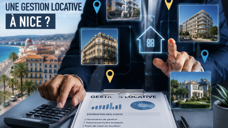 Simulation du coût d'une gestion locative à Nice avec gestionnaire immobilier, calcul des honoraires et sélection de biens immobiliers.