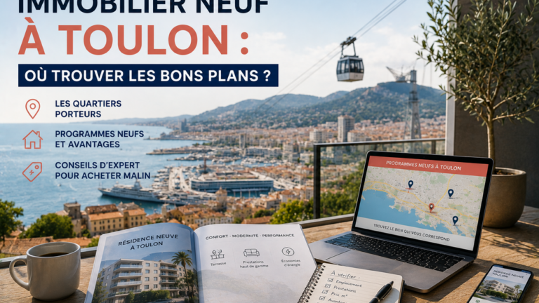 Immobilier neuf à Toulon avec vue sur la mer et les résidences modernes